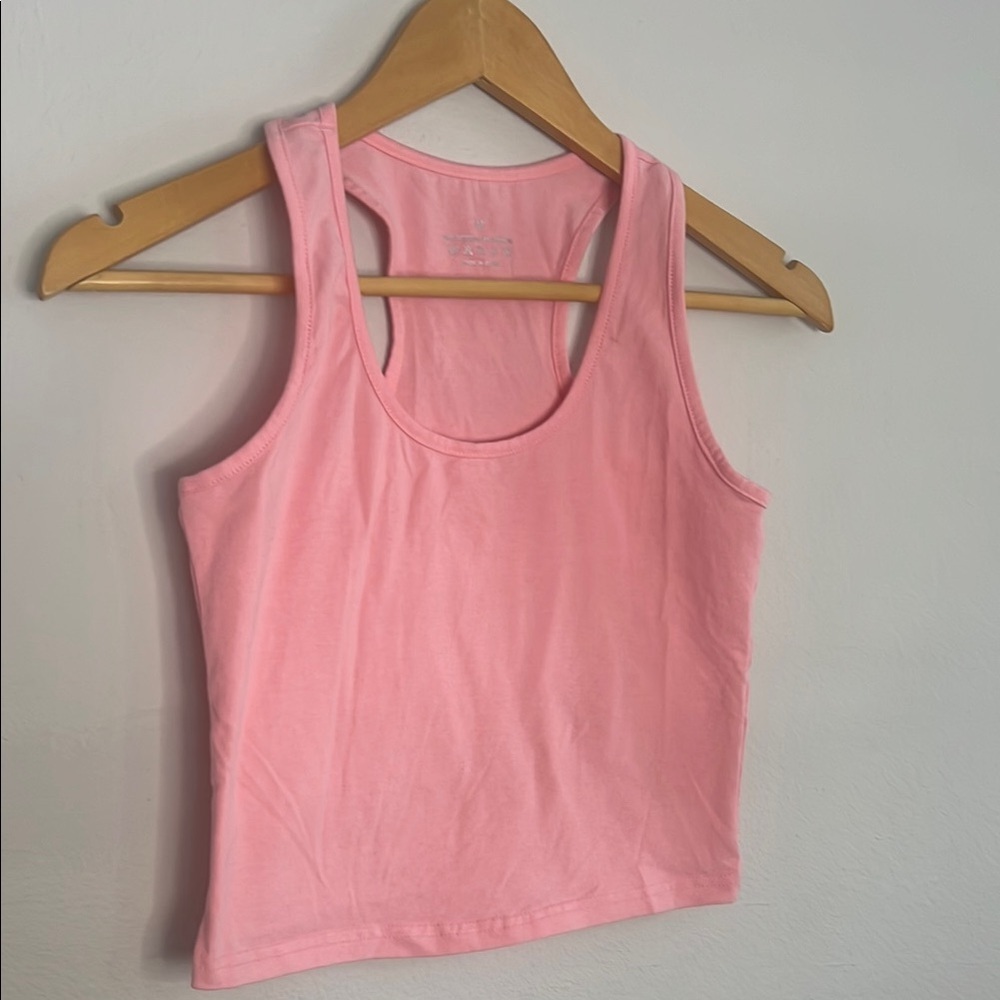 Vibrant Pink Women's Tank Crop Top - Picture 2 of 5